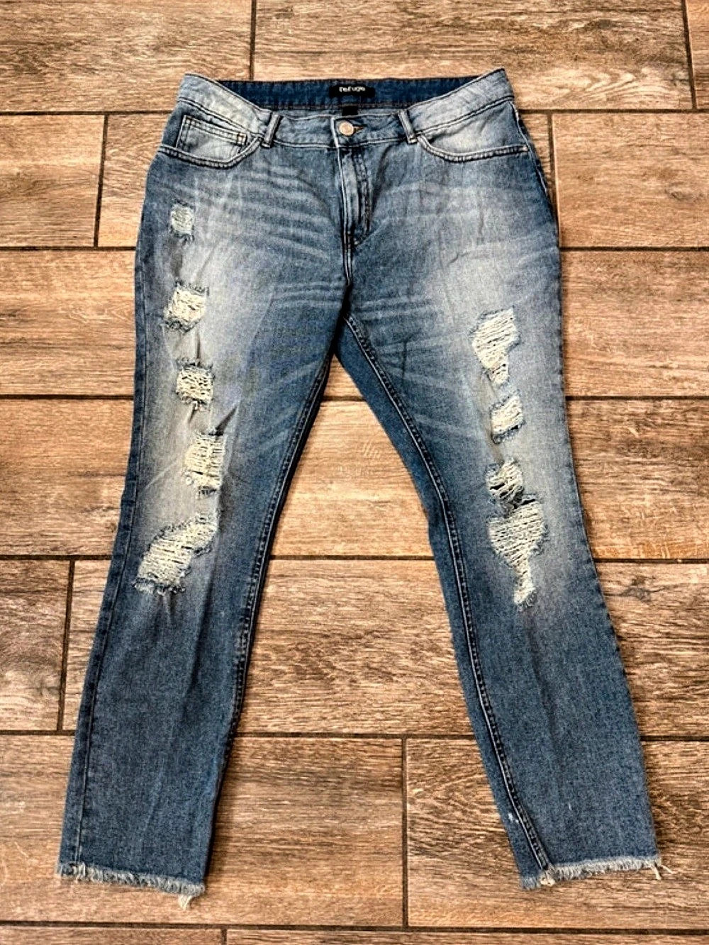 Refuge Distressed Skinny Jeans Blue Waist 10